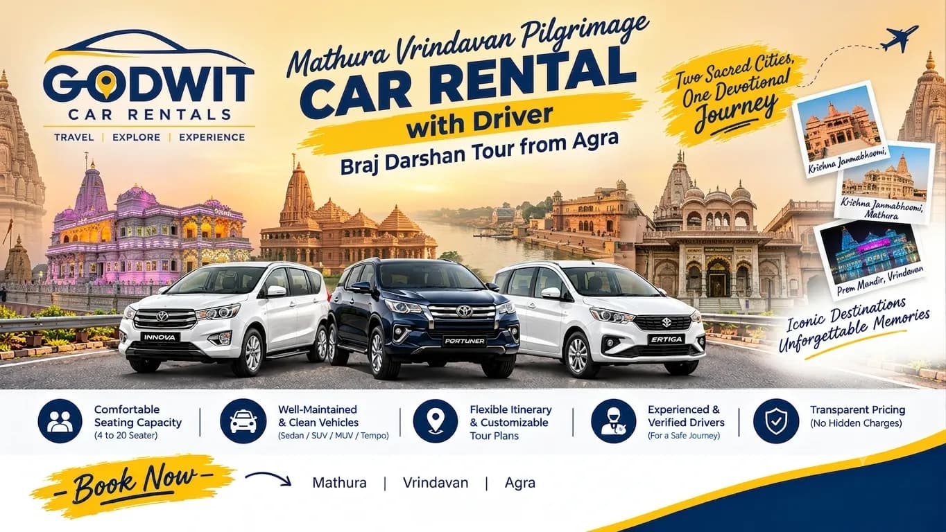 Mathura Vrindavan Pilgrimage Car Rental | Braj Darshan Tour from Agra