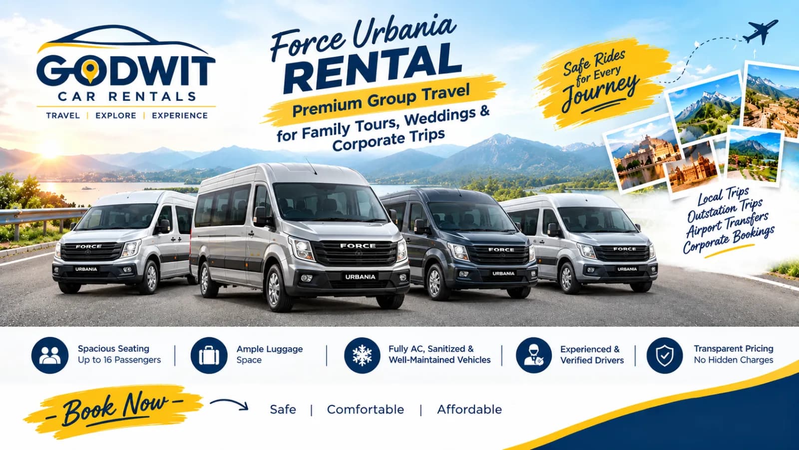 Force Urbania Rental | Premium Group Travel for Family Tours, Weddings & Corporate Trips