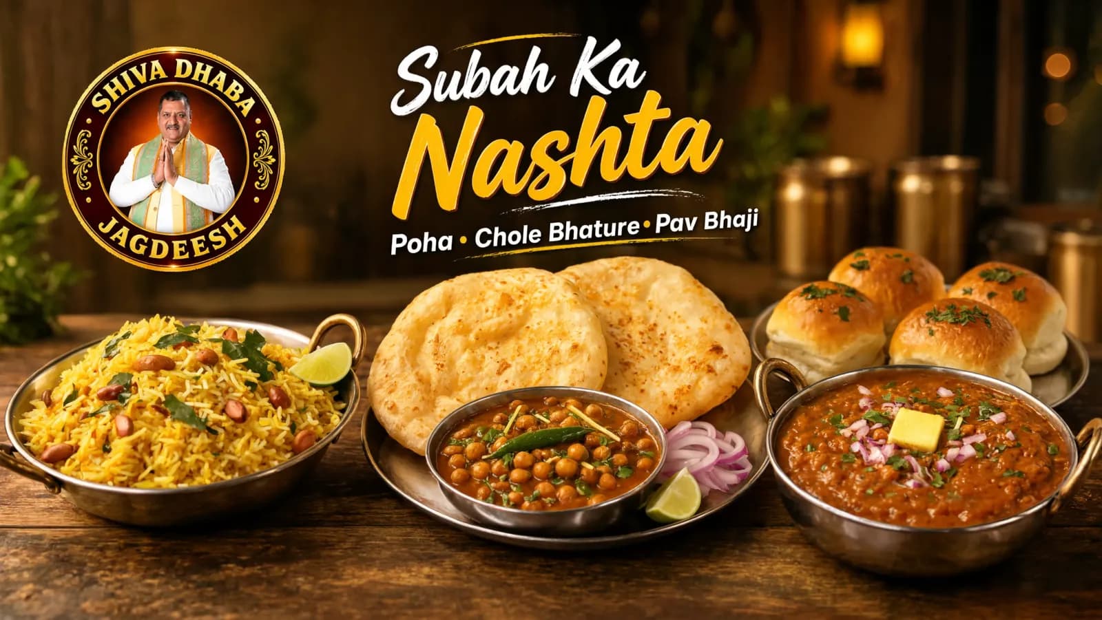 Subah Ka Nashta – Poha, Chole Bhature & Pav Bhaji