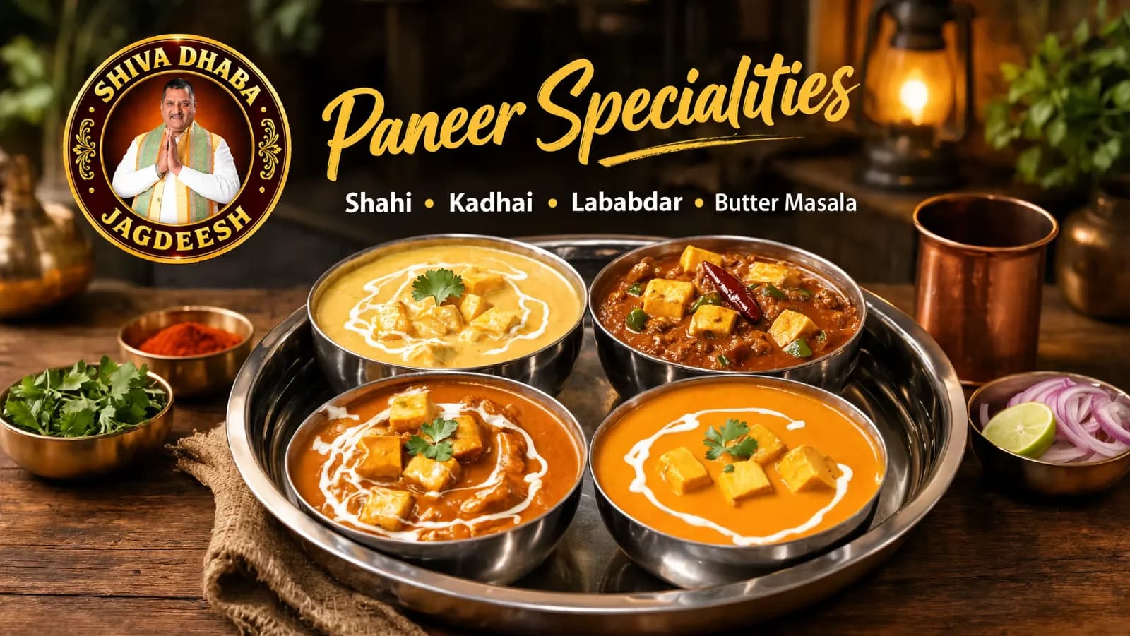 Paneer Specialities – Shahi, Kadhai, Lababdar & Butter Masala