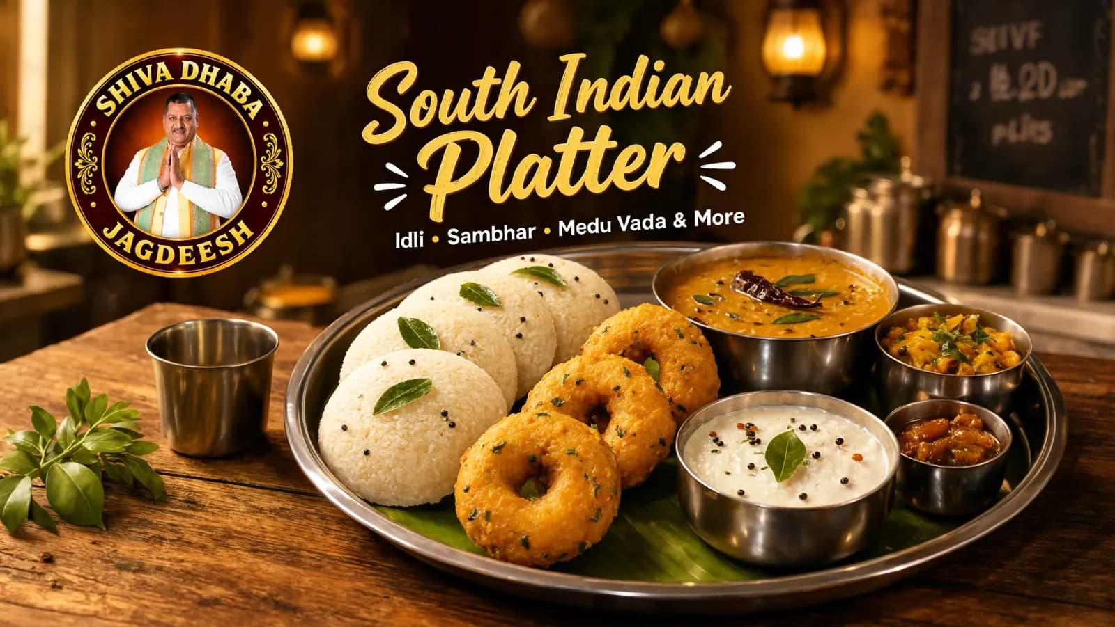 Idli Sambhar, Medu Vada & South Indian Platter
