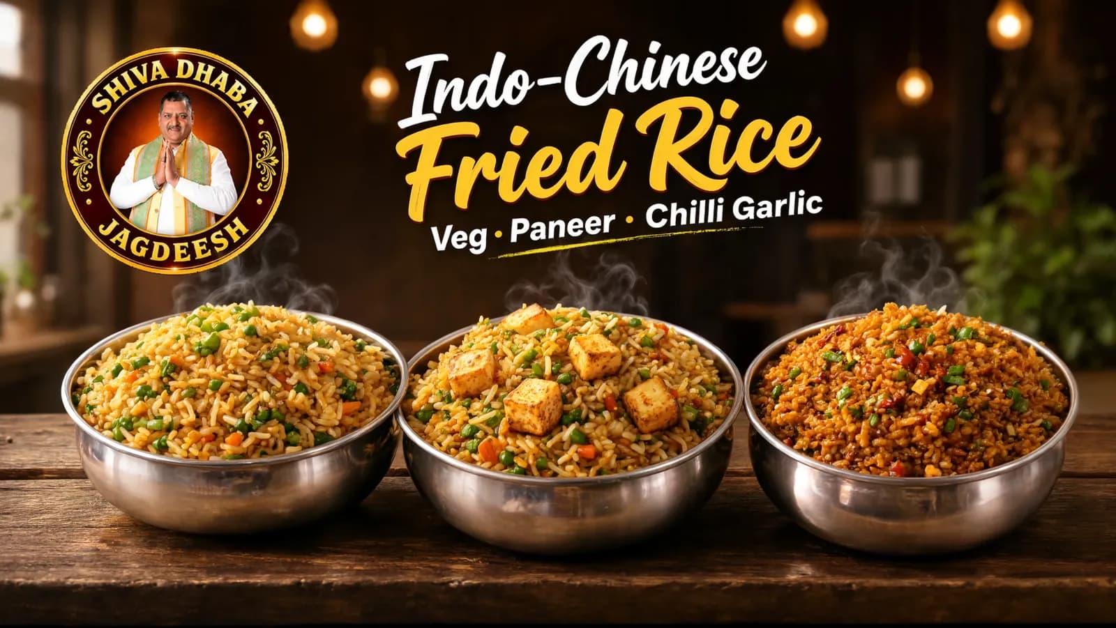 Indo-Chinese Fried Rice – Veg, Paneer & Chilli Garlic