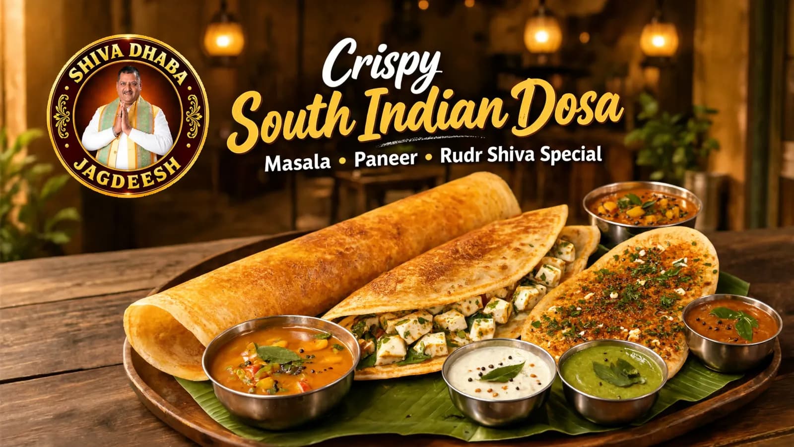 Crispy South Indian Dosa – Masala, Paneer & Rudr Shiva Special