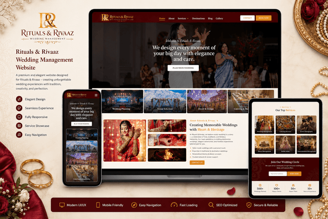 Riwaaz & Rituals โ Wedding Planning & Event Management Website